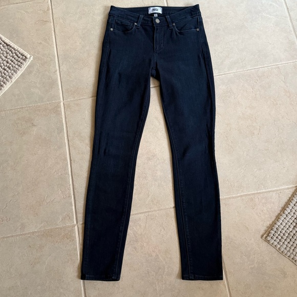 PAIGE Transcend Verdugo Ultra Skinny Jeans in Tonal Mona Wash (Dark Blue) - Picture 3 of 9